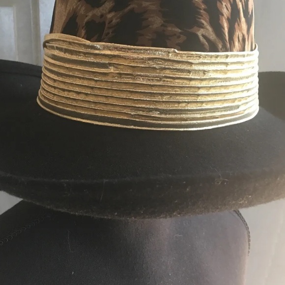 Pretty Black Wool w/ Animal Print Dress / Church Hat main image 5